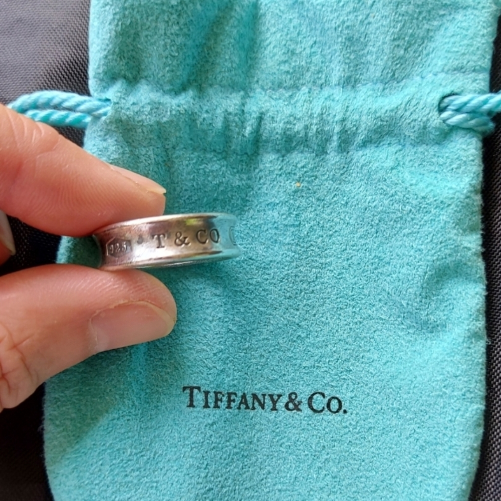 Authentic Tiffany & Co. 1837 Vintage 925 Sterling Silver Concave Band
